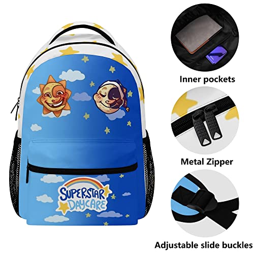 Cutievoo Sun and Moon Stars Backpack Lightweight Bookbags Daypack Laptop Bag For Women Men Travel Office