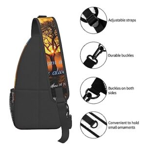 ROSIHODE Christian Jesus Cross Sling Bag, Fashion Crossbody Backpack Shoulder Bag Chest Bag for Men Women Hiking Travel