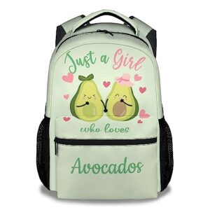 knowphst avocado backpacks for girls - 16 inch cute backpack for school - green, large capacity, durable, lightweight bookbag for kids, travel