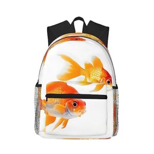 odddot cute goldfishes backpacks lightweight bookbag front utility pocket with built-in organizer - premium backpack
