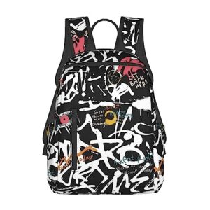 zrexuo graffiti backpack bookbags daypack supplies,graffiti art laptop bookbag shoulder bag travel sports for men women