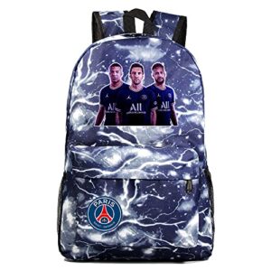 duuloon soccer stars casual rucksack-kylian mbappe&messi&neymar student bookbag psg graphic knapsack for teen