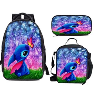 boabixa 3 pcs backpack with pencil case,lunch box,school bags.adjustable,durable,for boys girls students teens back to school