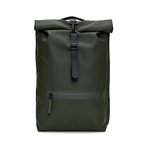 RAINS Rolltop Rucksack -Backpack - Waterproof Backpack for Women and Men - Rucksack for Travel and Work (Green)