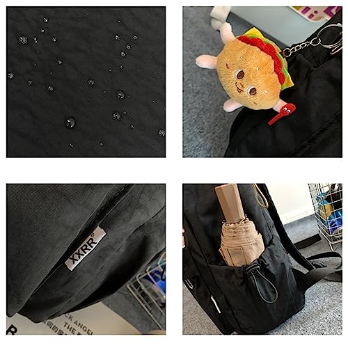 srdmuph Kawaii Backpack with Cute Accessories Pendant Travel Casual Daypack Lightweight Laptop Bags Outdoor Women (Black)