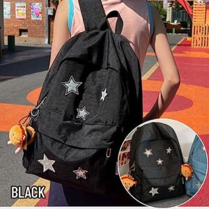 srdmuph Kawaii Backpack with Cute Accessories Pendant Travel Casual Daypack Lightweight Laptop Bags Outdoor Women (Black)