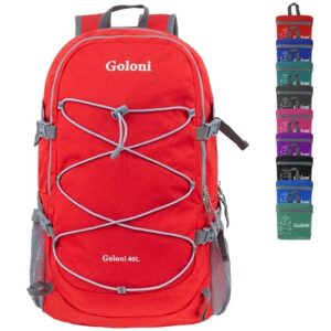 goloni hiking backpack bag,40l ultra lightweight packable backpack,water resistant foldable backpack for travel camping outdoor