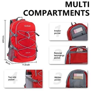 Goloni Hiking Backpack Bag,40L Ultra Lightweight Packable Backpack,Water Resistant Foldable Backpack for Travel Camping Outdoor