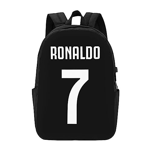 Luja Dling Ronaldo #7 Cr7 Adult Backpacks Bag Laptop Bag Bookbag Usb Backpack 17 Inch For Daily