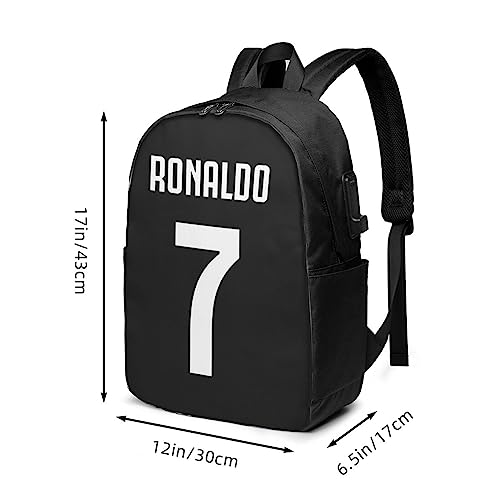 Luja Dling Ronaldo #7 Cr7 Adult Backpacks Bag Laptop Bag Bookbag Usb Backpack 17 Inch For Daily