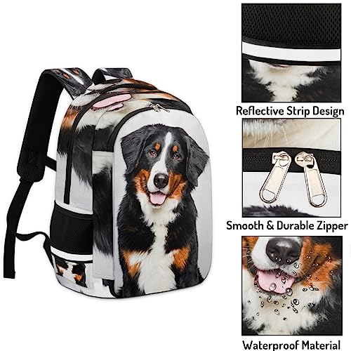 Bernese Mountain Dog Kids Backpack for Boys Girls Teens, 16 Inch School Backpack Schoolbag Travel Laptop Backpack Elementary Primary Students Bookbag