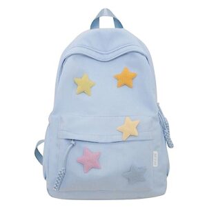 jhtpslr preppy backpack y2k aesthetic backpack colorful stars backpack cute aesthetic backpack laptop backpack casual daypack (blue)