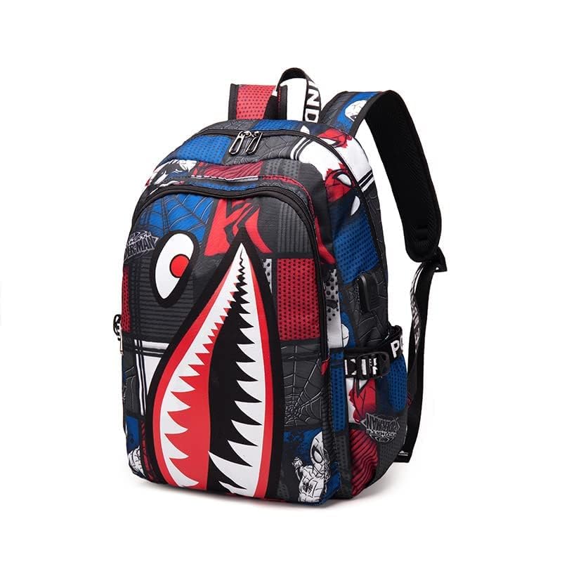 XKJFOTCY Shark Backpack for Boys, Fashion Multi-Functional Teens Bookbag, Laptop Backpack, Casual Daypack