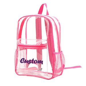 personalized clear backpack custom name clear bookbag customized colorful text, pvc heavy duty transparent backpack, gifts