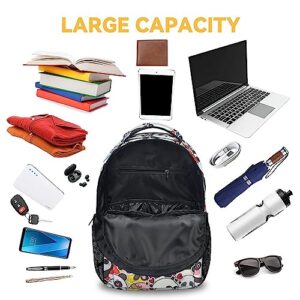KNOWPHST Panda Backpacks for Girls, Boys - 16 Inch Cute Backpack for School - Black, Large Capacity, Durable, Lightweight Bookbag for Kids Travel