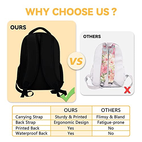 CUSPCOD Hippo Backpack for Girls Boys, 16 Inch Backpacks for School, Cute, Adjustable Straps, Durable, Lightweight, Large Capacity Bookbag for Kids