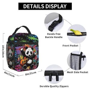 dreambest Panda Retro 3 Piece Large Capacity Backpack Set With Lunch Bag & Pencil Case, Perfect For Travel
