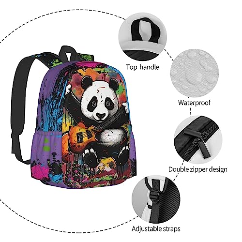 dreambest Panda Retro 3 Piece Large Capacity Backpack Set With Lunch Bag & Pencil Case, Perfect For Travel