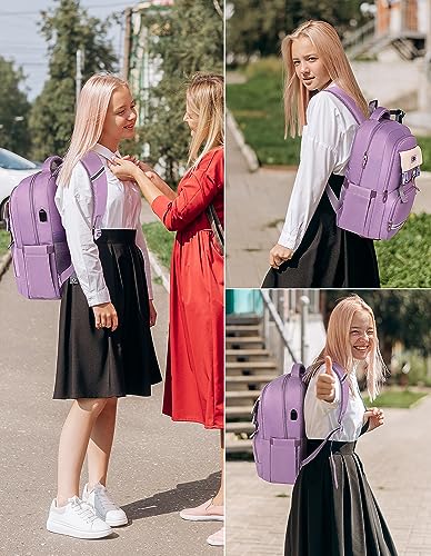 FALANKO Backpack for Girls,15.6 inch Women Laptop School College BookBag with USB Charging Port, High Middle Elementary School Backpack For Teen Students,Large Capacity Travel work Daypacks for Women