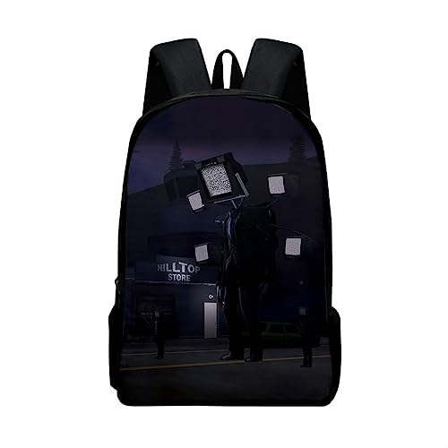 WYLINGER Skibidi Toilet Wiki Backpack Musician Oxford Cloth Travel Bag Style Adjustable Shoulder Strap Bag