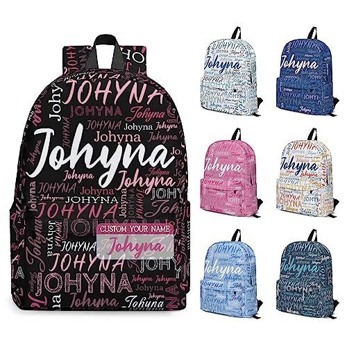 Viezrrle Custom Backpack with Name Personalized Name School Backpack, Customized Bookbag for Boys Girls Kids School Travel Work (Color9)