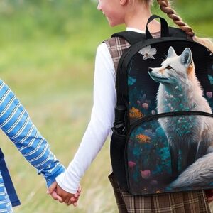 Geleglaer School Backpack Arctic Fox Lightweight Teens Girls Boys Schoolbag with Pencil Bag Animal 3D Fox Pattern for Kids