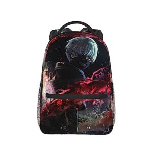 KEWRJFWA Anime Tokyo Ghoul Backpack Cartoon Bag Lightweight Canvas Couple Backpacks Unisex Office Travel Backpack