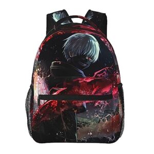 kewrjfwa anime tokyo ghoul backpack cartoon bag lightweight canvas couple backpacks unisex office travel backpack