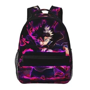 kewrjfwa anime black clover backpack cartoon bag lightweight canvas couple backpacks unisex office travel backpack