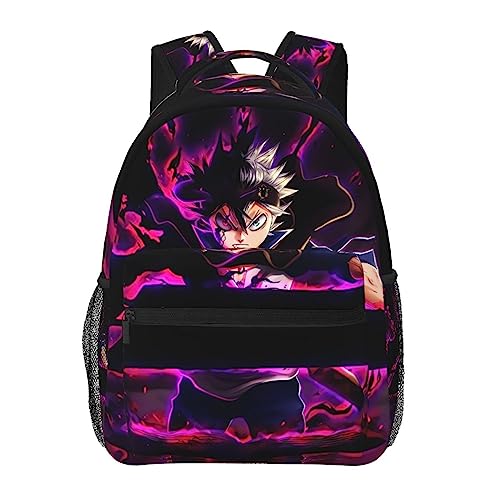 KEWRJFWA Anime Black Clover Backpack Cartoon Bag Lightweight Canvas Couple Backpacks Unisex Office Travel Backpack