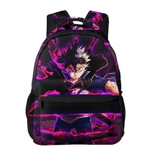 KEWRJFWA Anime Black Clover Backpack Cartoon Bag Lightweight Canvas Couple Backpacks Unisex Office Travel Backpack