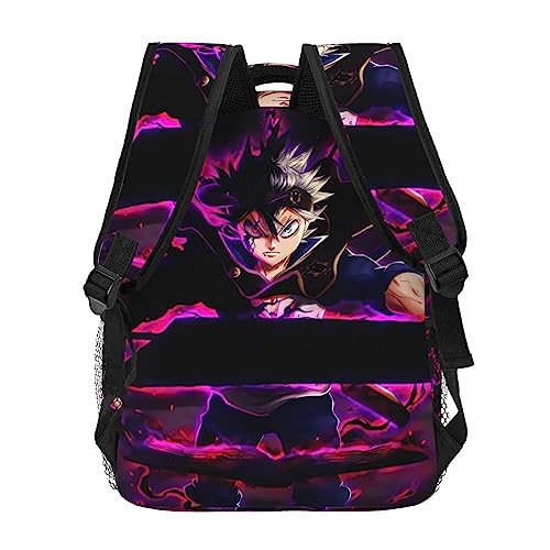 KEWRJFWA Anime Black Clover Backpack Cartoon Bag Lightweight Canvas Couple Backpacks Unisex Office Travel Backpack