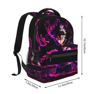 KEWRJFWA Anime Black Clover Backpack Cartoon Bag Lightweight Canvas Couple Backpacks Unisex Office Travel Backpack
