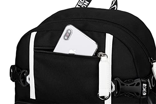 Piatek Teens Kylian Mbappe Daypack Waterproof Laptop Bag with USB Charging Port Graphic Canvas Knapsack