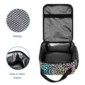 DTCCET 3PCS Multi-Colored Leopard Backpack Set, Stylish Laptop Bag Classic Leopard Daypack with Lunch Bags, Lightweight Shoulders Backpack with Multiple Pockets(Colorful Leopard)