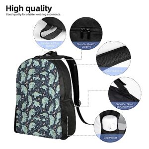 UNIOND Manatee Animals Printed Backpack Lightweight Laptop Bag Casual Daypack for Office Outdoor Travel