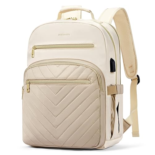 BOSTANTEN 15.6 Inch Laptop Backpack for Women- College Teacher Computer Bag Travel Backpack Purse with USB Charging Port