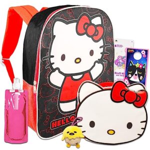 hello kitty backpack and lunch box set - bundle with hello kitty backpack, lunch bag, water bottle, stickers, more | hello kitty backpack for school