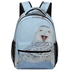 xollar laptop backpacks for men women snowy owl yawning lightweight travel daypack large hiking camping bags
