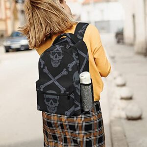 XOLLAR Laptop Backpacks for Men Women Skulls Bones Lightweight Travel Daypack Large Hiking Camping Bags