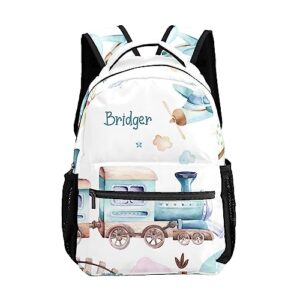 liveweike custom kids backpack,tree airplane train personalized kid's school bookbags bag for gift boy girls children