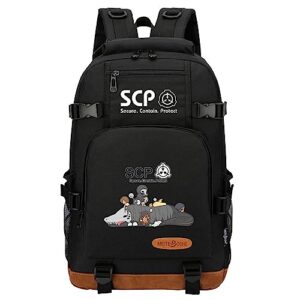 teen scp foundation graphic rucksack-student high capacity bookbag durable laptop bag for outdoor