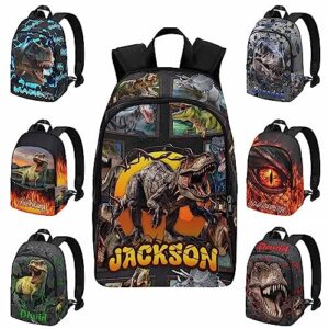 m yescustom personalized backpacks for boys custom dinosaur school bookbag with name elementary toddler boys backpack multi children casual travel daypack bag for teenager school camping