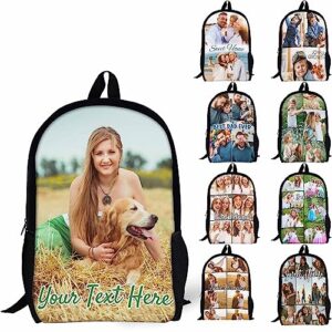 custom personalized backpack customize image photo text name logo laptop bag causul daypack (3 photos)
