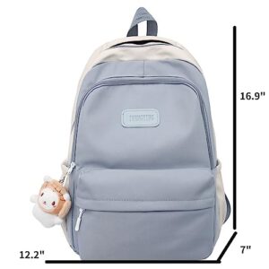 MAGSKY Aesthetic Backpack Cute Kawaii Backpack Large Capacity Casual Travel Mochilas Daypacks (Blue)