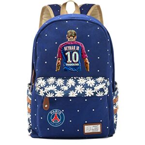 Teen Water Resistant Bookbag-Student Graphic Travel Bag Neymar Jr PSG Daypack for Outdoor