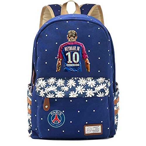 Teen Water Resistant Bookbag-Student Graphic Travel Bag Neymar Jr PSG Daypack for Outdoor