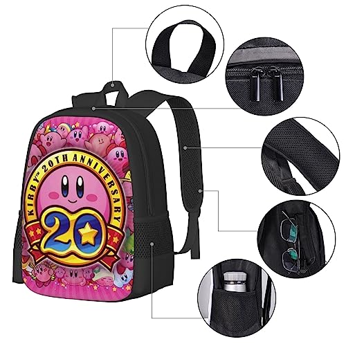 CUTEK Anime Gaming Backpack Cute Large Capacity Sports Daypack Lightweight Travel Shoulders Bag Travel Bags For Kir-By Fans