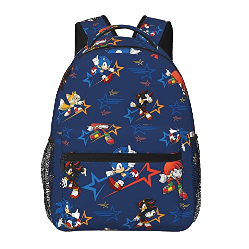 TopJianyu Cartoon Backpack For Boys Teen Blue Backpacks Cute Bookbag Lightweight Casual Daypack Travel Bag