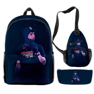 peso pluma backpack three piece set unisex shoulders bag fashion 3d printing daypack travel bags